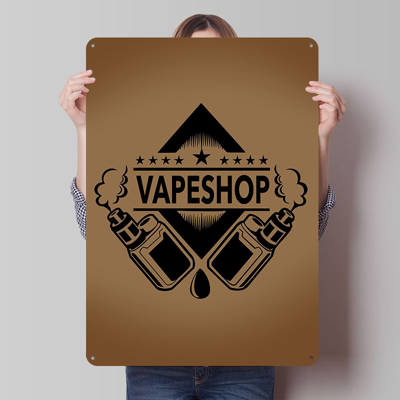 Vaping Shop - 전자담배 가게 로고 양철 포스터 맞춤형