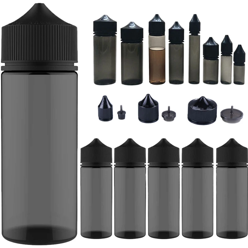 Juice Bottle Dropper - 5Pcs 10/15/30/60/100/120ml 검은 애완 동물 플라스틱