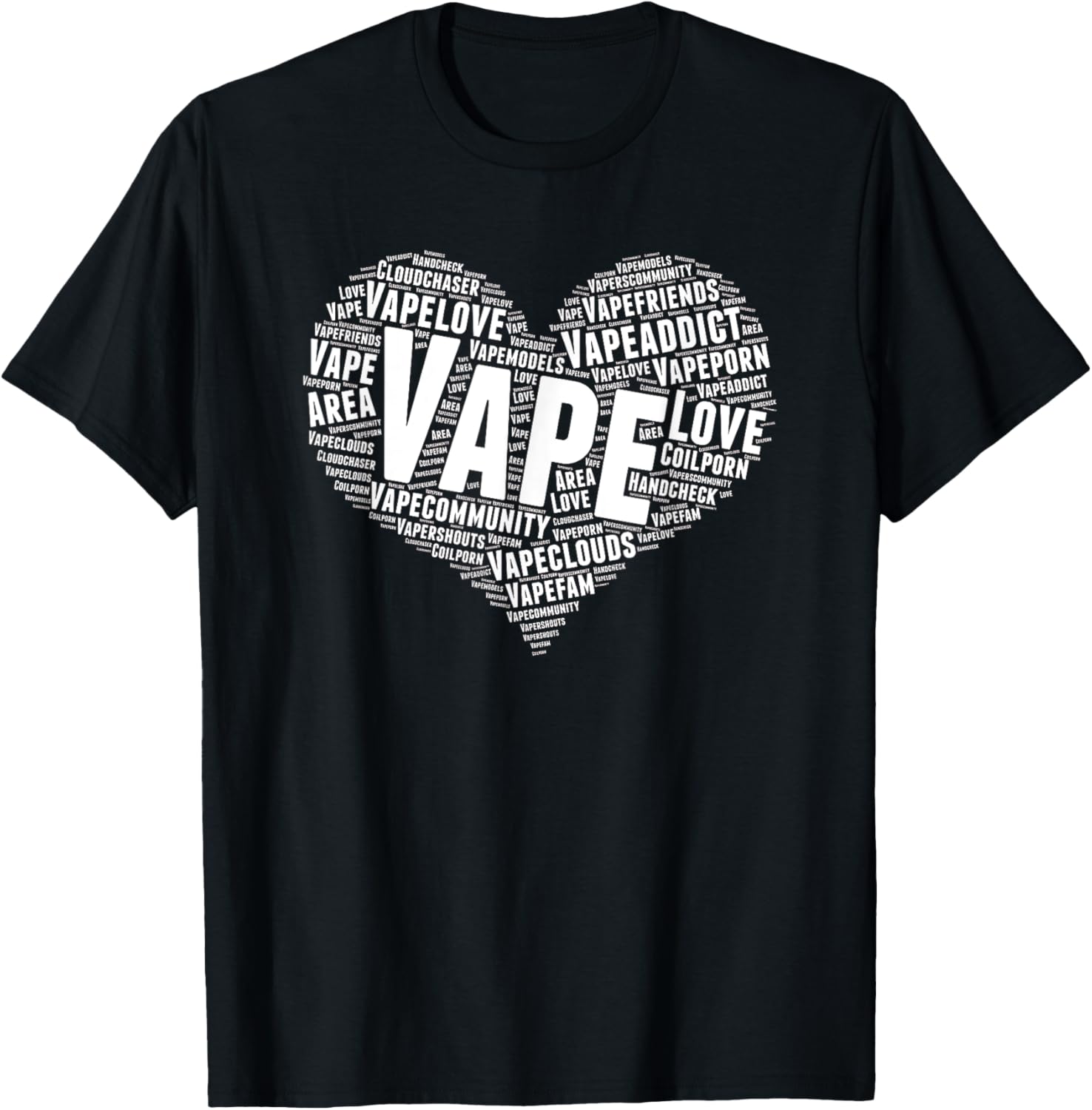 Vaping Shop - Vape Heart Word Cloud 그래픽 티