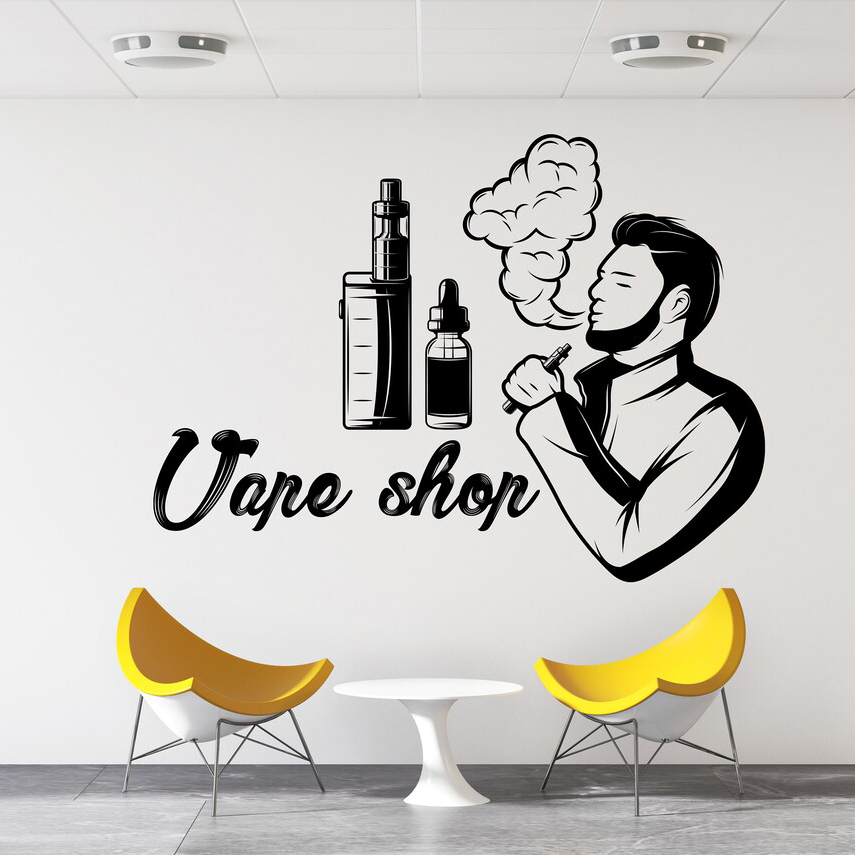 Vape Shop 벽 데칼 창 스티커, 연기 상점 장식 - Vaping Store 리뷰 및 가격