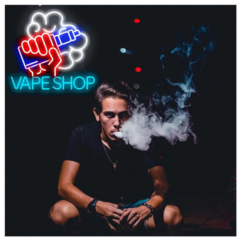 베이프샵 네온사인, 베이프를 든 손 모양 LED 조명, - Vaping Store 리뷰 및 가격
